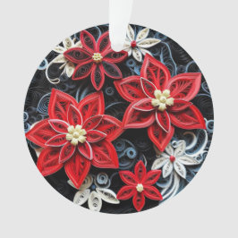 3dクイル紙アートクリスマスフラワーオーナメント オーナメント