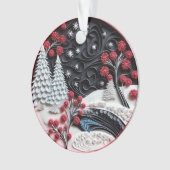 3dクイル紙アートクリスマスランドスケープ オーナメント (正面)