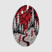 3dクイル紙アートクリスマスランドスケープ オーナメント (正面)