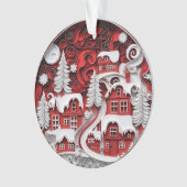 3dクイル紙アートクリスマスヴィレッジ オーナメント (正面)