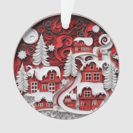 3dクイル紙アートクリスマスヴィレッジ オーナメント