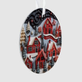 3dクイル紙アートクリスマスヴィレッジ オーナメント (正面)