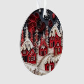 3dクイル紙アートクリスマスヴィレッジ オーナメント (正面)