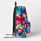 3Dクイーン・オブ・ハートパーソナライズされた・キッズ名 プリントバックパック (左)