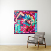 3Dクイーン・オブ・ハート誕生日・バナー タペストリー (インサイチュ(横))