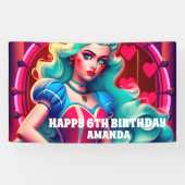 3Dクイーン・オブ・ハート誕生日・バナー 横断幕 (横)