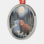 3Dクマの森の動物の声 メタルオーナメント (左)