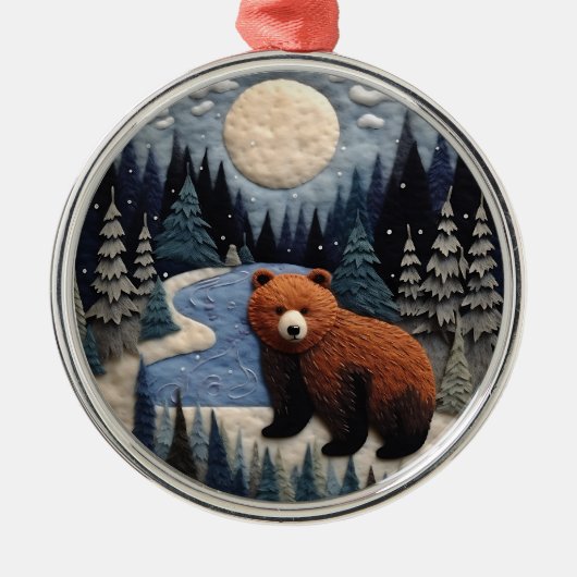 3Dクマの森の動物の声 メタルオーナメント (正面)