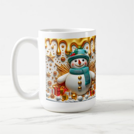 3Dクリスマスギフトスノーマン コーヒーマグカップ (左)