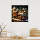 3Dクリスマストレインポスター ポスター (キッチン)