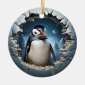 3Dクリスマスペンギン セラミックオーナメント (正面)
