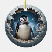 3Dクリスマスペンギン セラミックオーナメント (裏面)