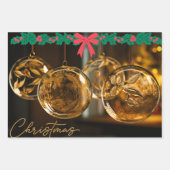 3Dクリスマスボードラッピング紙フラットシートセット ラッピングペーパーシート (正面)