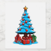 3Dクリスマスメリー ワインラベル (シングルラベル)