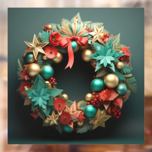 3Dクリスマスリースウィンドウの固定 ウィンドウサイン (シート2)