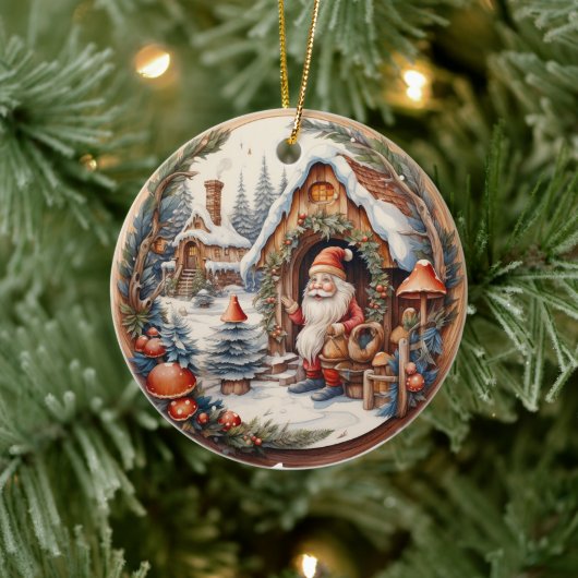 3Dクリスマス伝統的ヴィンテージサンタクロース セラミックオーナメント (ツリー)