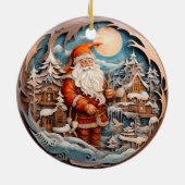 3Dクリスマス伝統的ヴィンテージサンタクロース セラミックオーナメント (裏面)