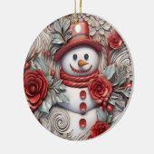 3Dクリスマス雪だるま セラミックオーナメント (左)