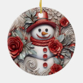 3Dクリスマス雪だるま セラミックオーナメント (裏面)