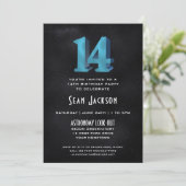 3Dクールオンブラック14thバースデーパーティーへの招待 招待状 (スタンド正面)