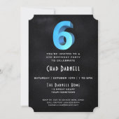 3Dクールオンブラック6thバースデーパーティーへの招待 招待状 (正面)