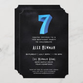 3Dクールオンブラック7thバースデーパーティーへの招待 招待状 (正面/裏面)