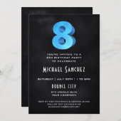 3Dクールオンブラック8thバースデーパーティーへの招待 招待状 (正面/裏面)