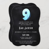 3Dクールオンブラック9thバースデーパーティーへの招待 招待状 (正面/裏面)
