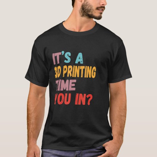 3Dクール印刷プリンタ男性へー女性 Tシャツ (正面)