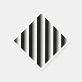 3Dグラデーション黒、グレー、白のストライプ スタンダードカクテルナプキン (角)