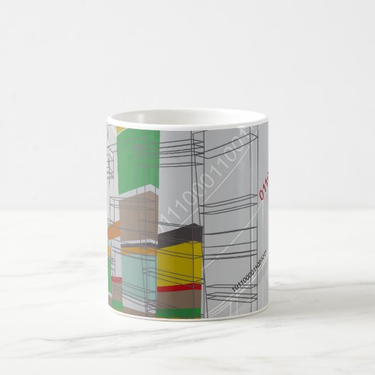 3Dグラフィックアートのカラフルなブロックのマグ コーヒーマグカップ (中央)