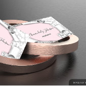 3Dグリッターメイクアップアーティストイベントピンクシルバーグリッター 名刺