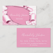 3Dグリッターメイクアップアーティストバラピンクグラム 名刺 (正面/裏面)