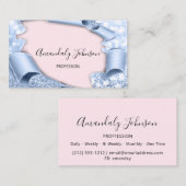 3Dグリッターメイクアップアーティストバラピンクブルーグリッター 名刺 (正面/裏面)