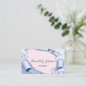 3Dグリッターメイクアップアーティストバラピンクブルーグリッター 名刺 (スタンド正面)