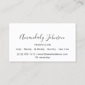 3Dグリッターメイクアップイベントプランナーバラ赤面Glam 名刺 (裏面)