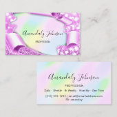 3Dグリッターメイクアップイベントプランナーホログラフィピンク 名刺 (正面/裏面)