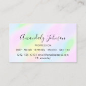 3Dグリッターメイクアップイベントプランナーホログラフィピンク 名刺 (裏面)