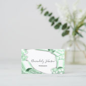 3Dグリッターメイクアップイベントプランナーミントグリーン 名刺 (スタンド正面)