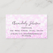 3Dグリッターメイクアップイベントプランナーモダンピンク 名刺 (裏面)