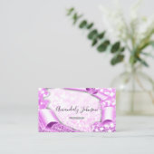 3Dグリッターメイクアップイベントプランナーモダンピンク 名刺 (スタンド正面)