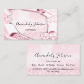 3Dグリッターメイクアップイベントプランナーユニークピンク 名刺 (正面/裏面)