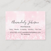 3Dグリッターメイクアップイベントプランナーラグジュアリーピンク 名刺 (裏面)