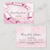 3Dグリッターメイクアップイベントプランナーラグジュアリーピンク 名刺 (正面/裏面)