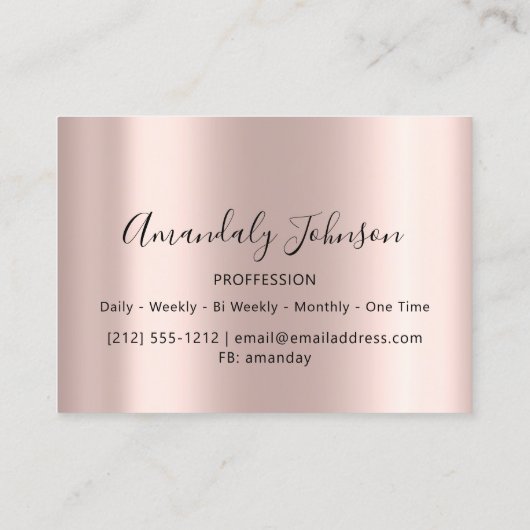 3Dグリッターメイクアップイベント美容師バラ銀 名刺 (裏面)