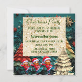 3dグリーンクリスマスツリー|ヴァンゴおもしろいダンス 招待状 (正面)