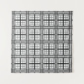 3Dグレーのジオメトリ抽象芸術パターン背景。3d b タペストリー (正面(横))