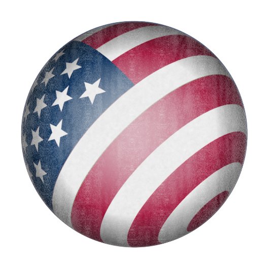 3Dグローブにおける愛国的なアメリカ国旗のデザイン カッティングボード (正面)
