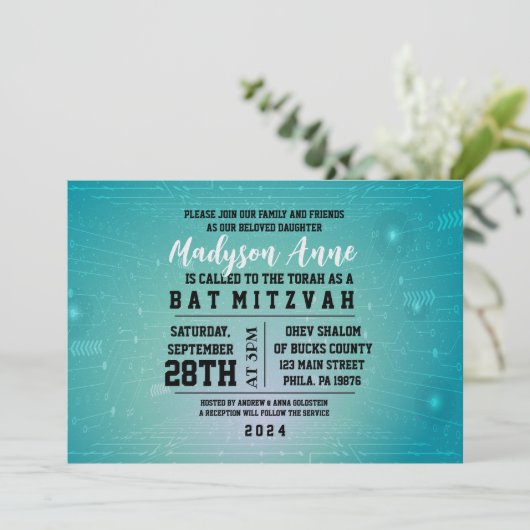 3Dゲーマーゲーミングデジタルバルミツワー招待状 招待状 (スタンド正面)