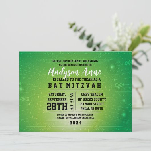 3Dゲーマーゲーミングデジタルバルミツワー招待状 招待状 (スタンド正面)